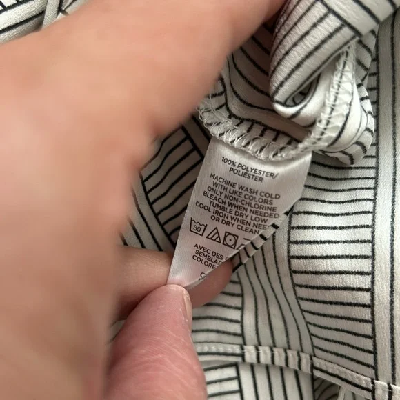 Ann Taylor long Sleeve Striped Tie Waist Blouse Size Small EUC - Picture 7 of 7